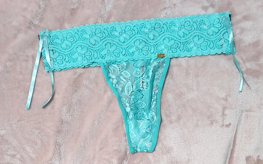 Pantie de encaje aquamarina con velcro