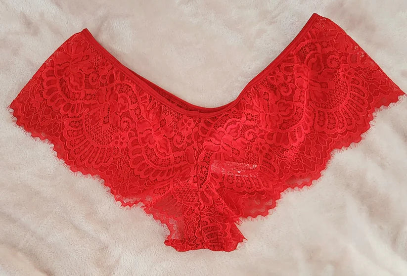 Pantie encaje color roja V