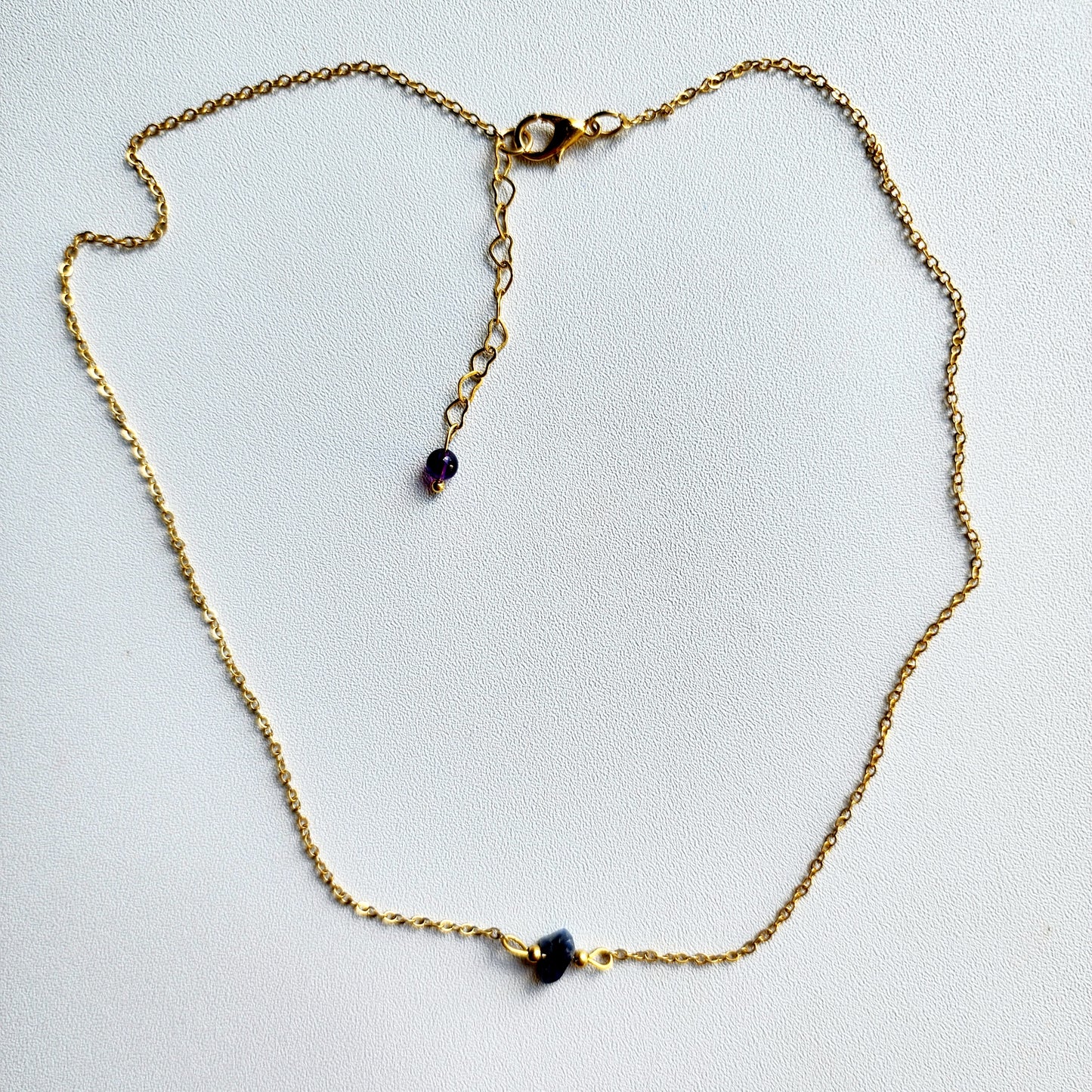 Cadena de cuarzos soladita y amatista