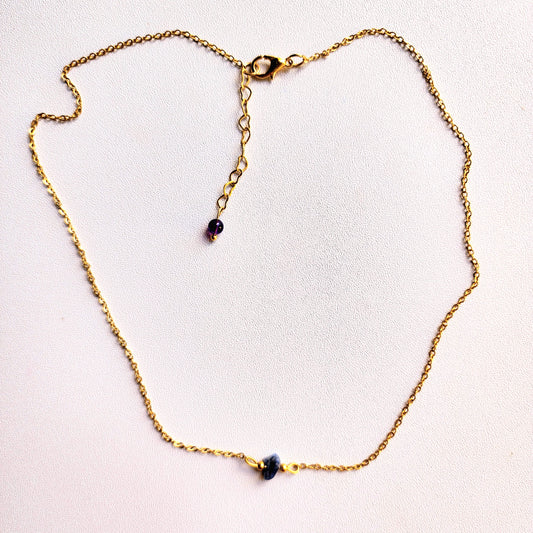Cadena de cuarzos soladita y amatista