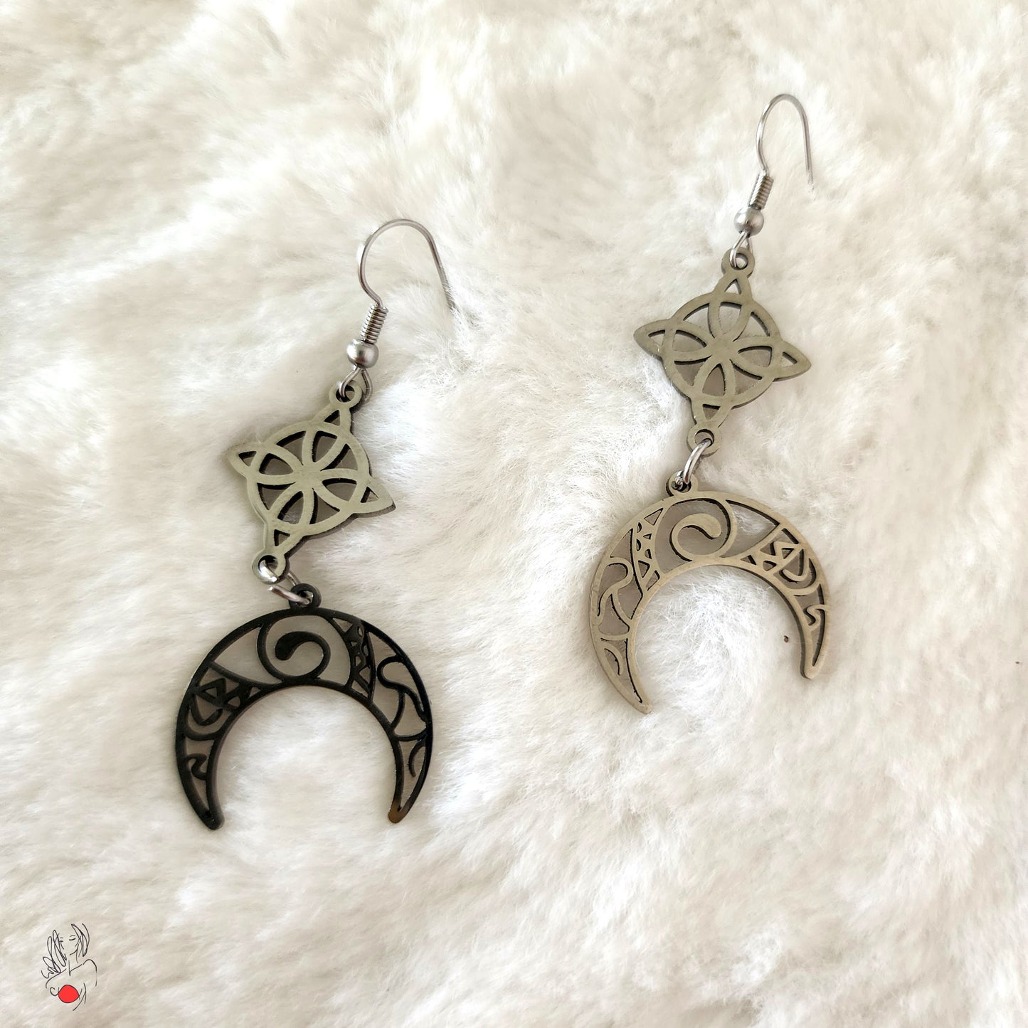 Aretes luna stainless steel