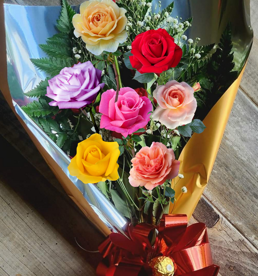 Rosas y Babybreath