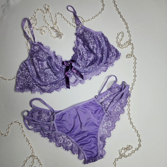 Conjunto lila (Hecho en Coclombia) Incluye Cuarzo