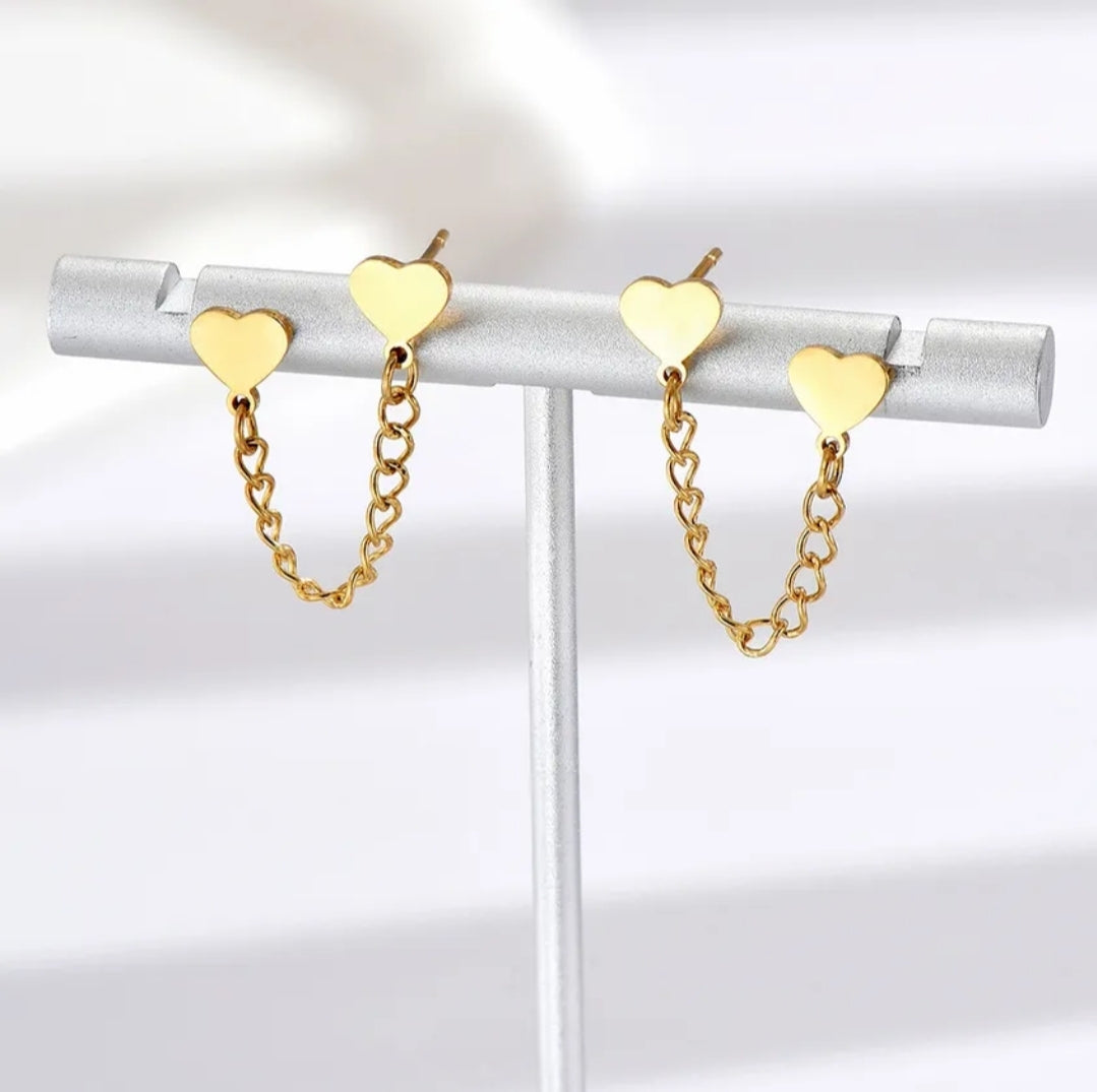 Corazones doble oro