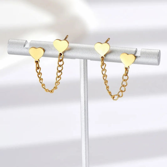 Corazones doble oro