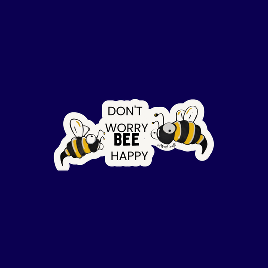 Sticker de dos abejitas "Dont worry BEE happy"
