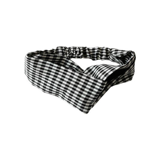 Bandana para el pelo cuadros grandes negros