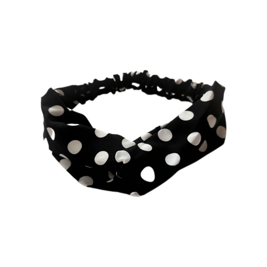 Bandana negra con puntos blancos grandes