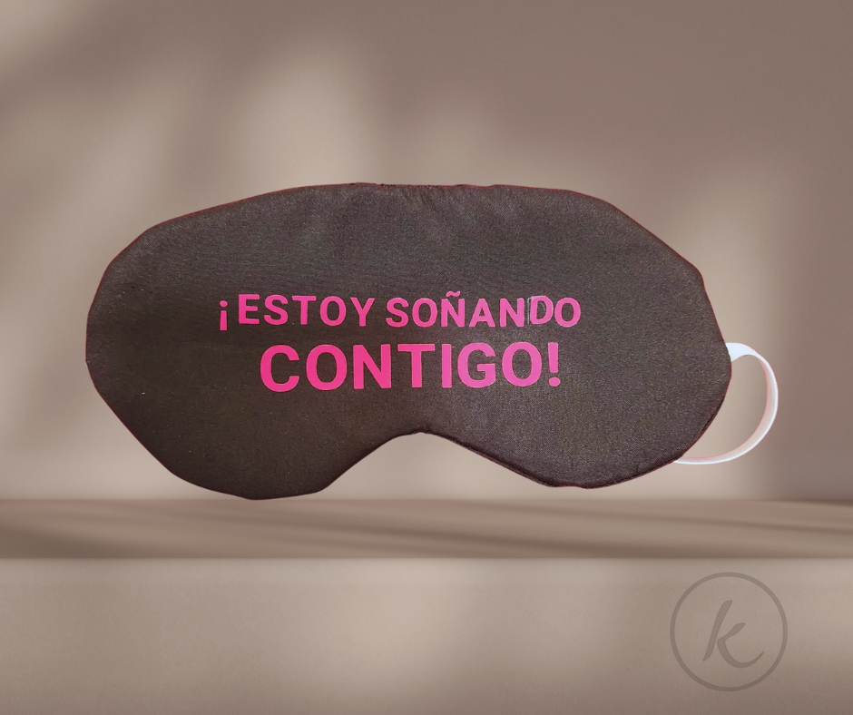 ANTIFAZ PARA DORMIR - negro "Estoy soñando contigo" - descansar sin interrupciones