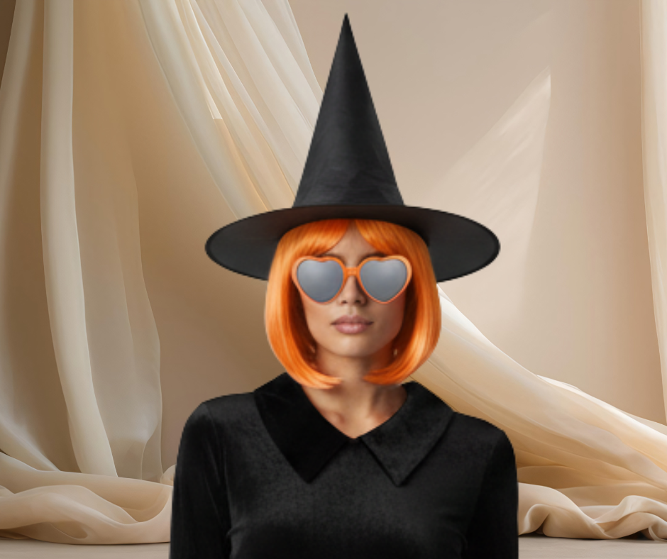 Set de peluca, gafas y sombrero