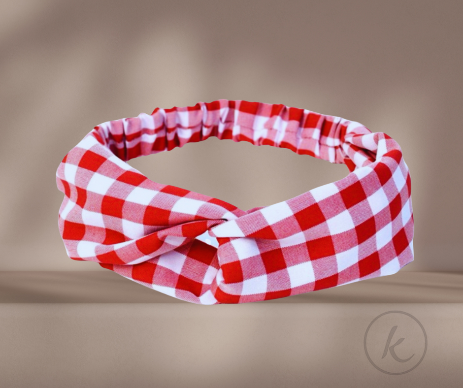 BANDANA - ROJA de cuadros