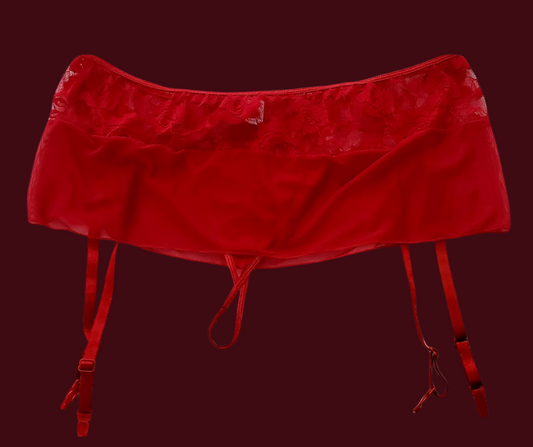 Sostenedor con falda y pantie incluida color Rojo size plus