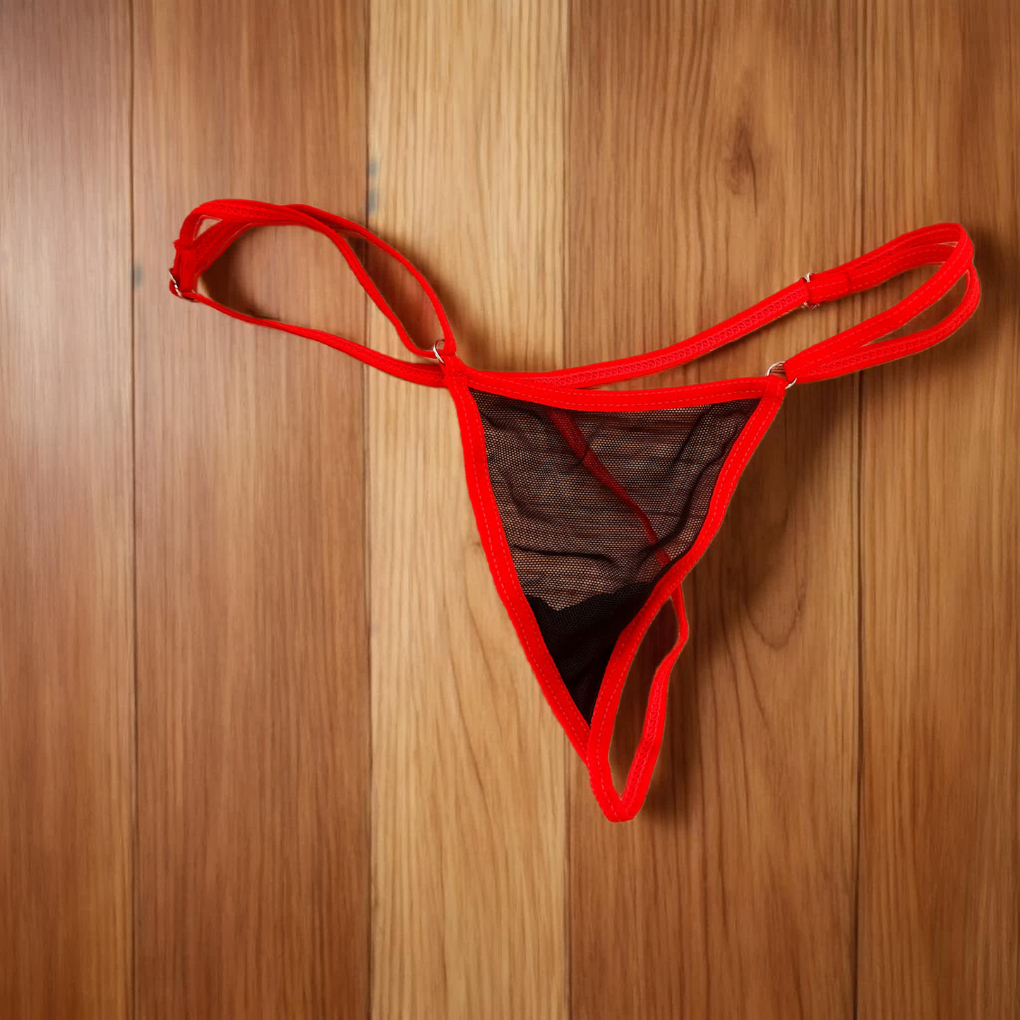 Tanga ajustable roja y negro