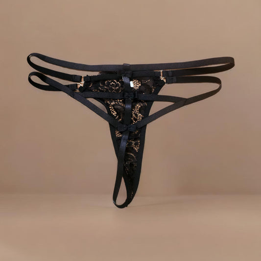 Pantie tanga encaje ajustable