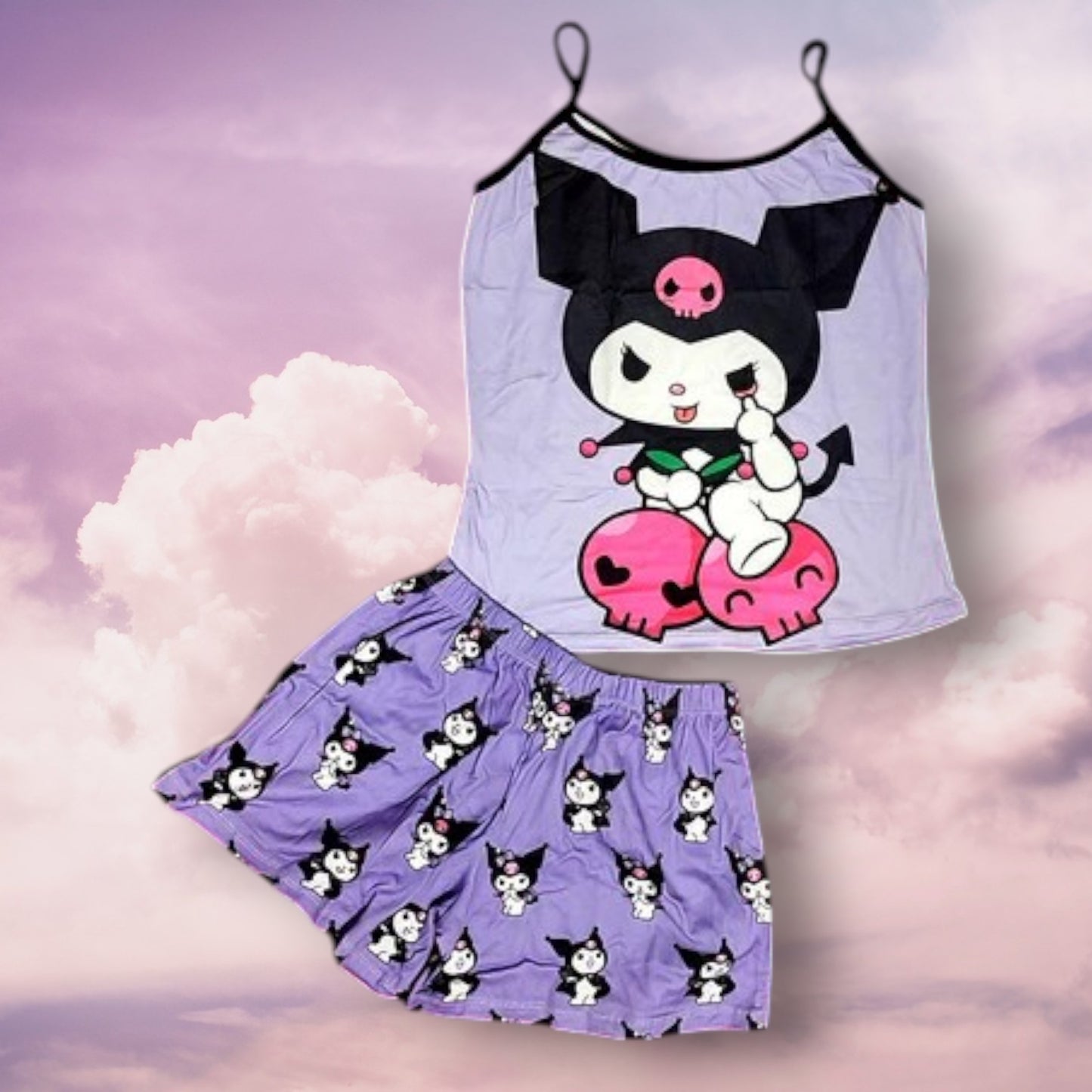 PIJAMA - Kuromi - Talla one size Plus -Material Piel de durazno - Ordena por WhatsApp