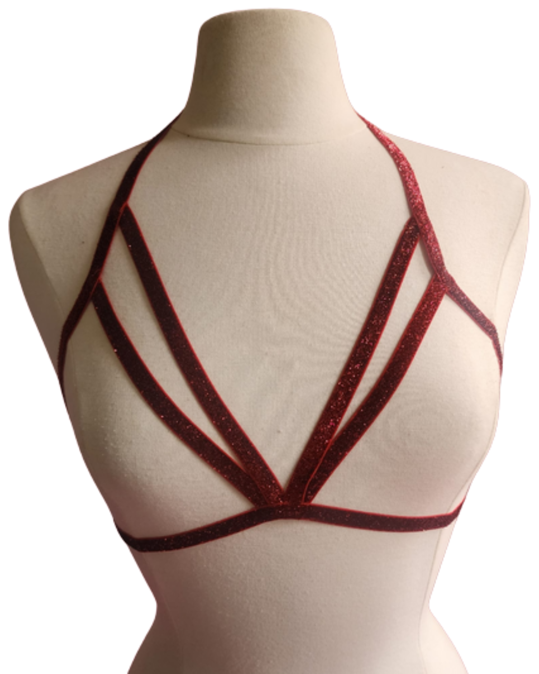 Bra elástico color rojo con brillo