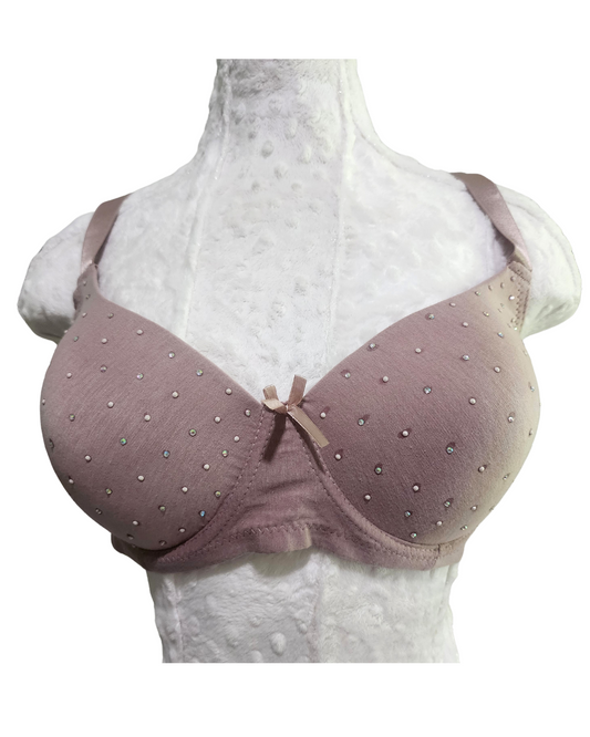 38DD Bra con Cristales color Nude