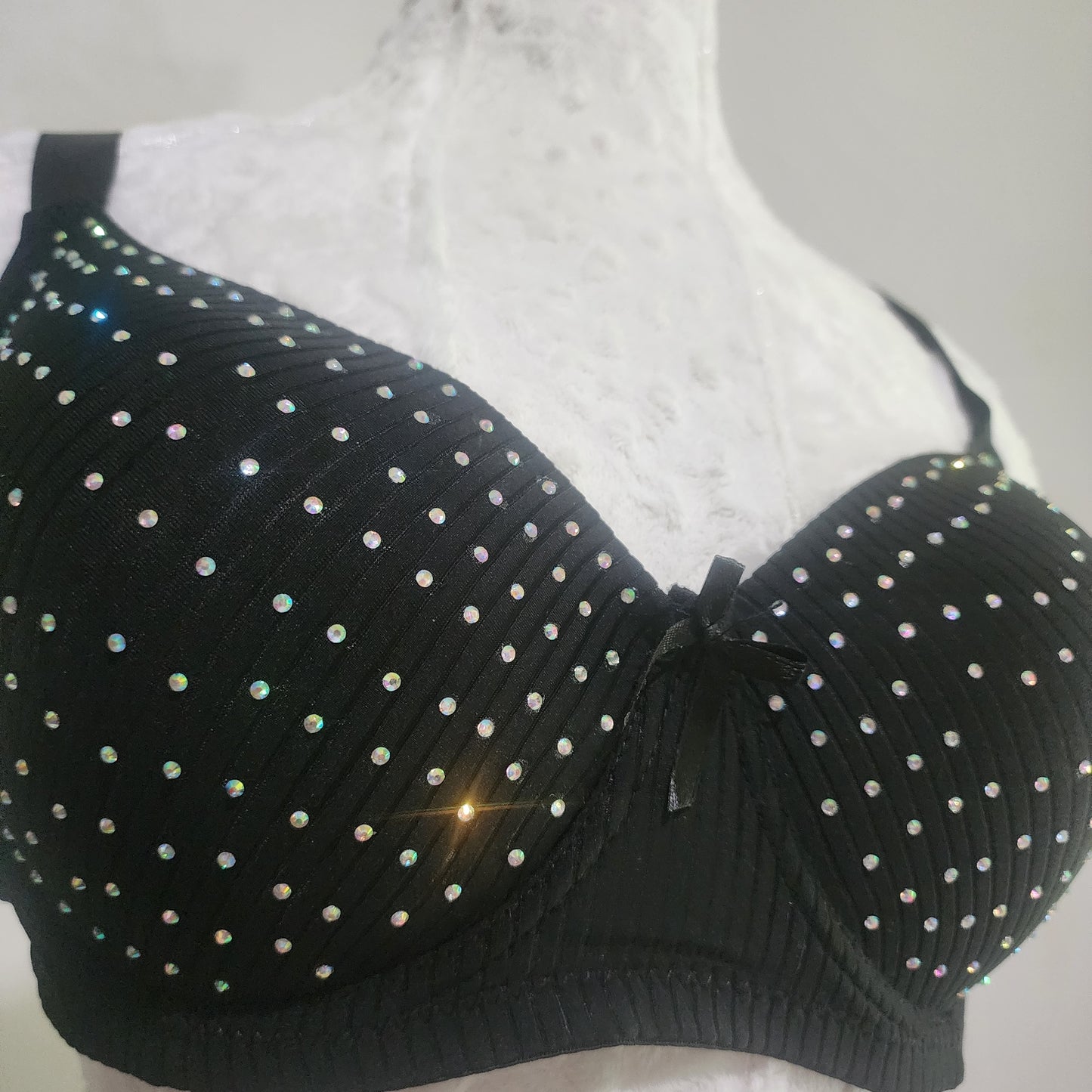 BRASIER 38DD - bra negro con brillo