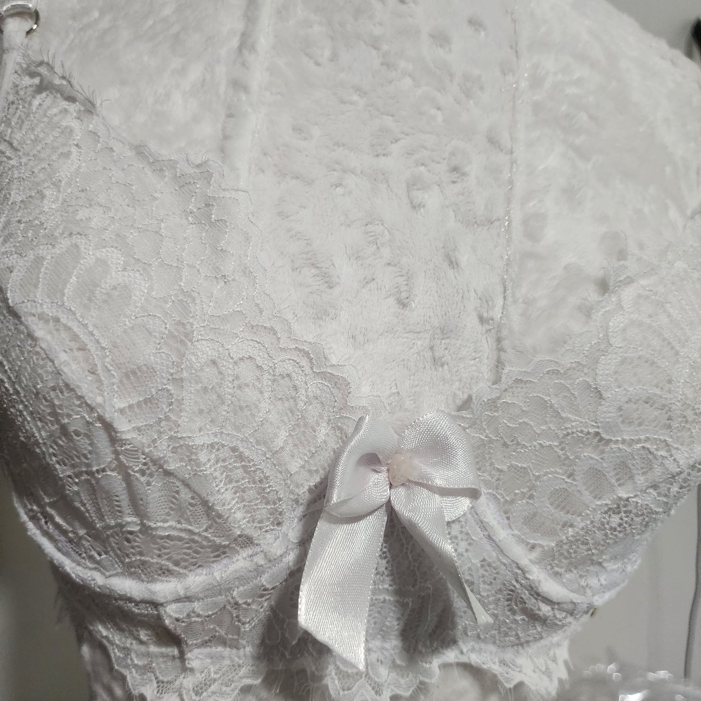 Bra XL blanco de encaje