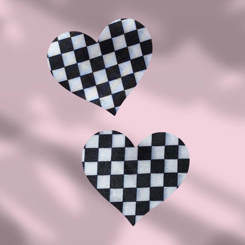 Tapa pezones en forma de corazon blanco y negro #92 #90