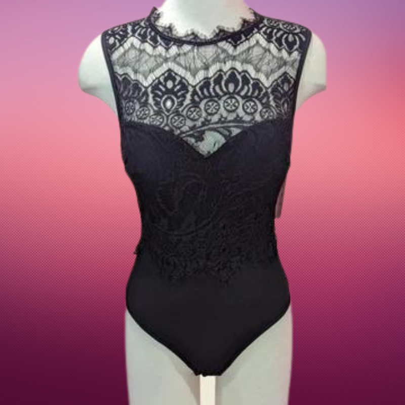 Bodysuit negro con encaje (Alejandrina)