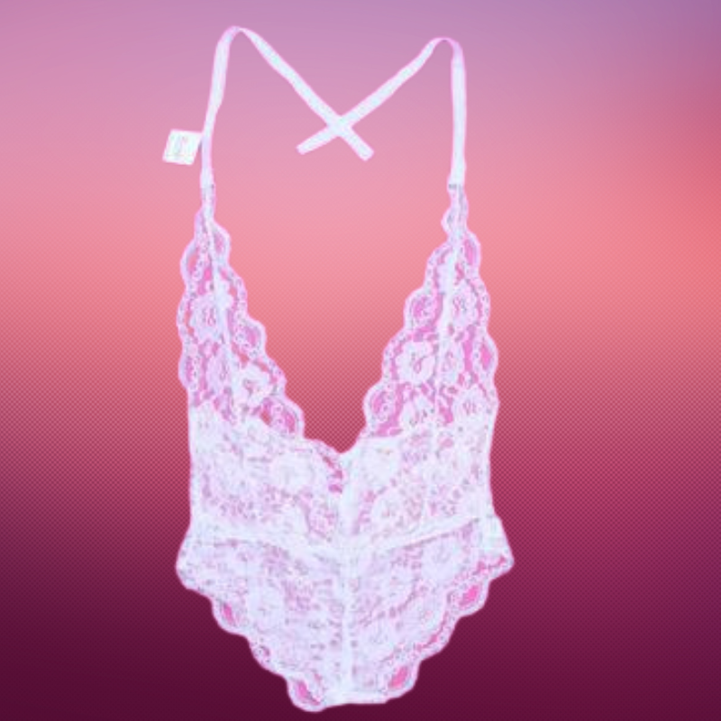 Bodysuit de encaje blanco Antares Blanco