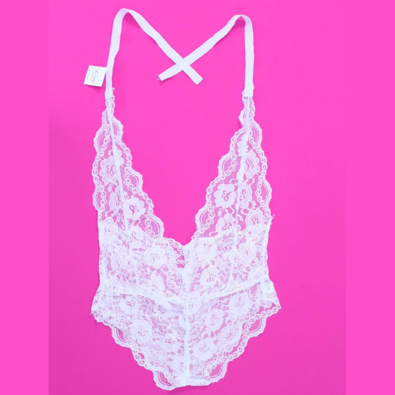 Bodysuit de encaje blanco Antares Blanco