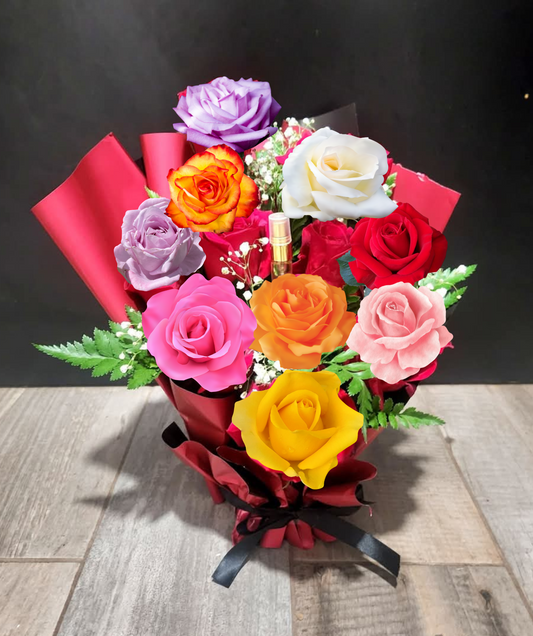 Arreglo de 12 rosas sen vase