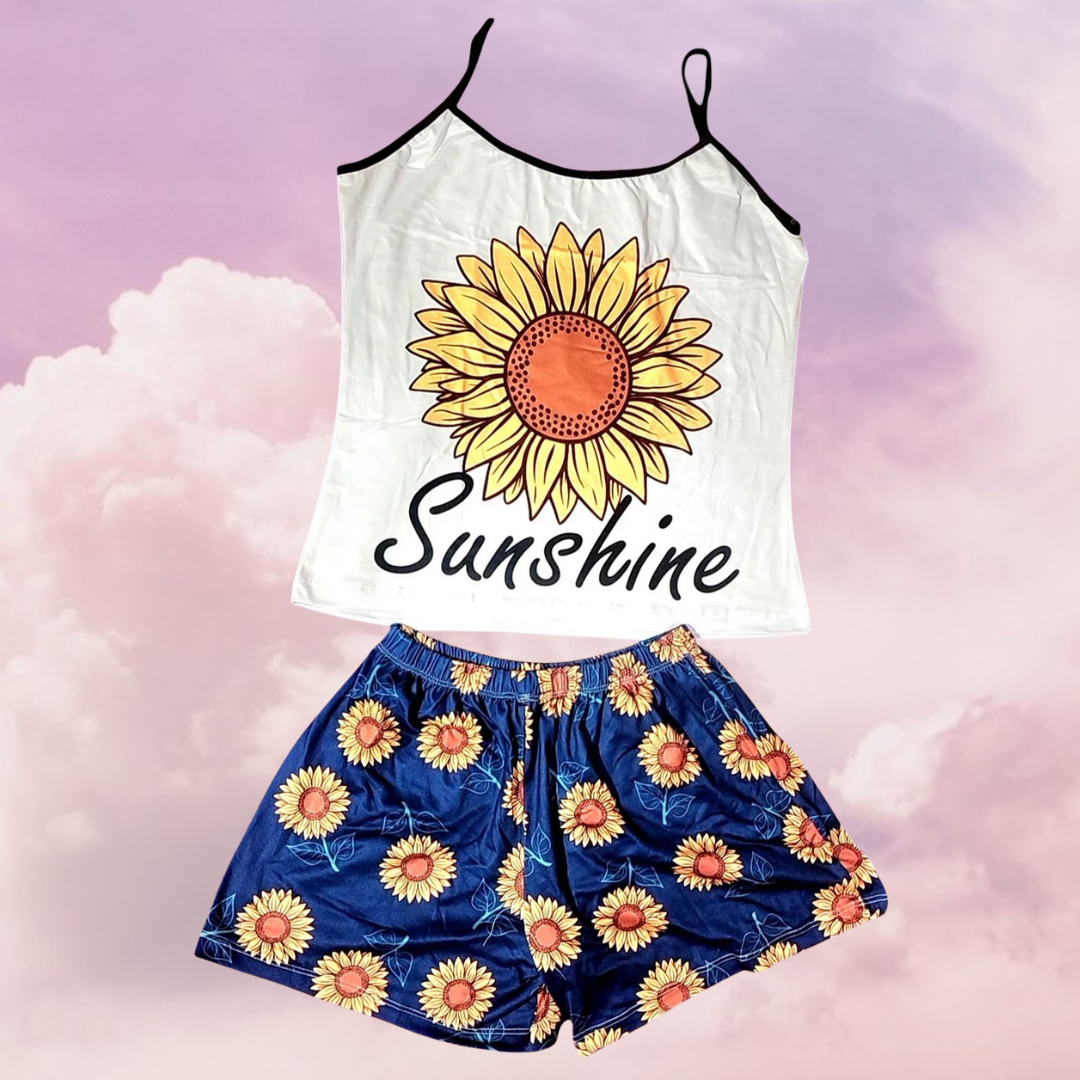 Pijama de pantalón de girasol one size plus (Ordena por Whatsapp)