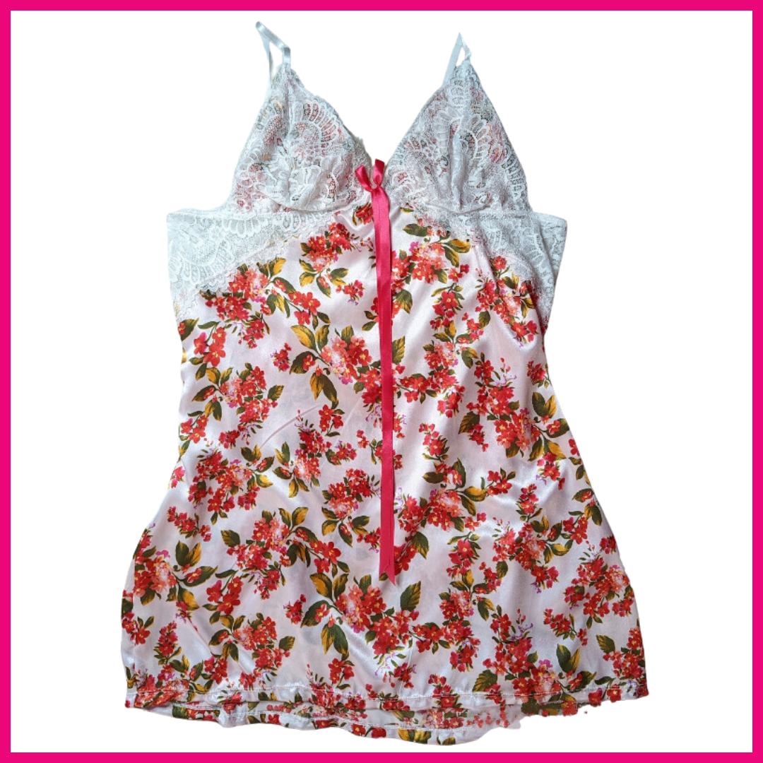 Babydoll de flores con Cuarzo