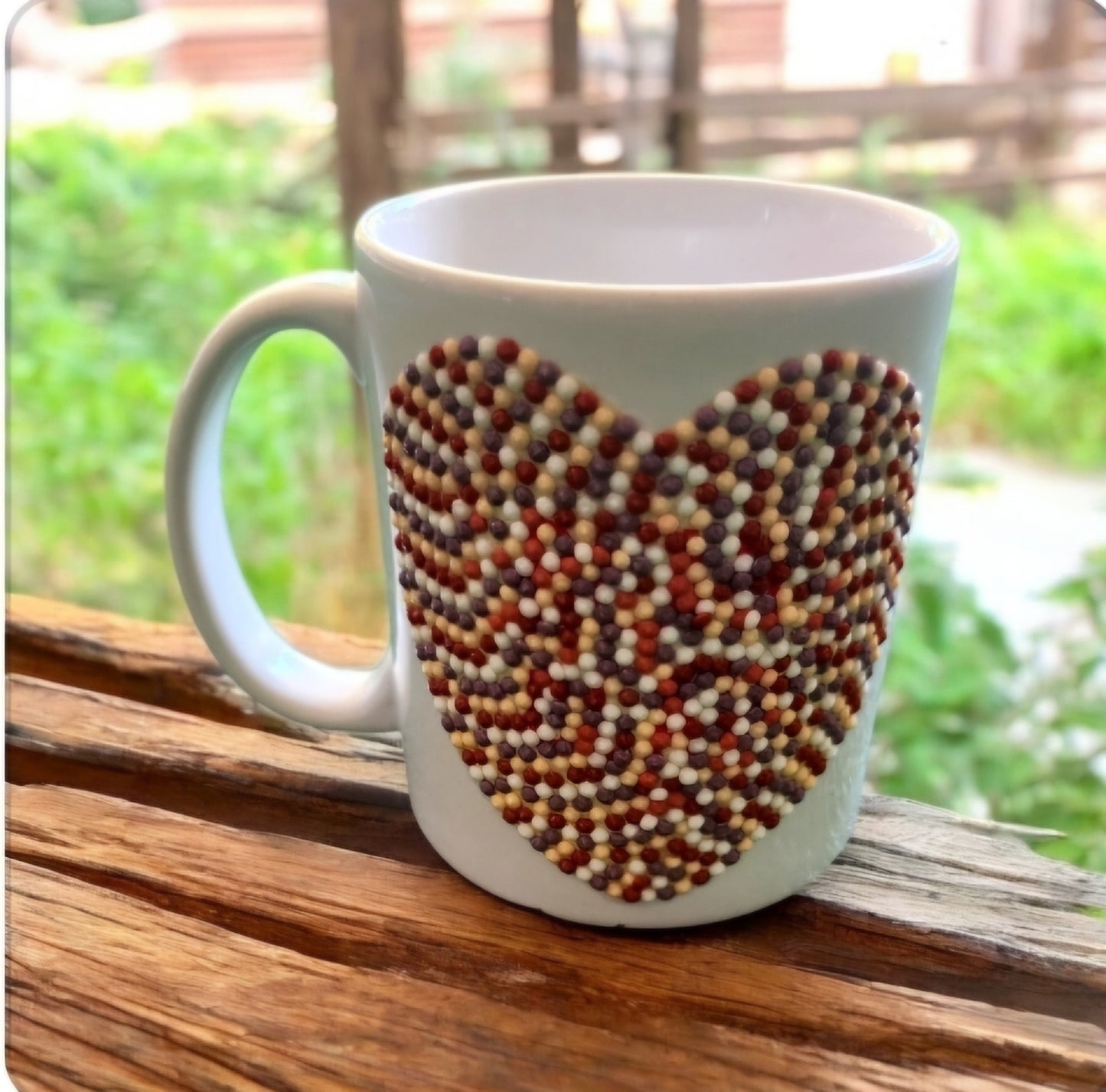 Taza corazón crema