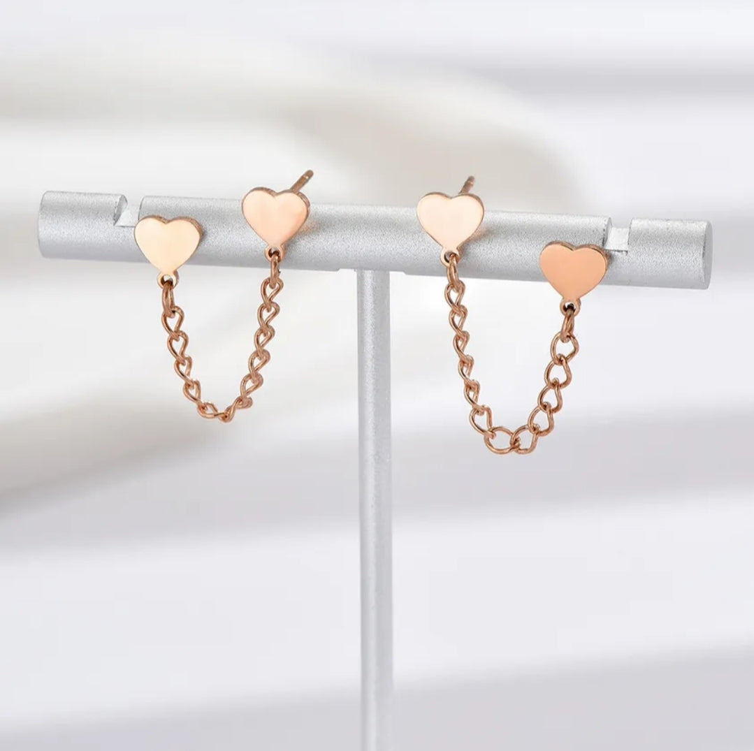 Corazones doble rose gold