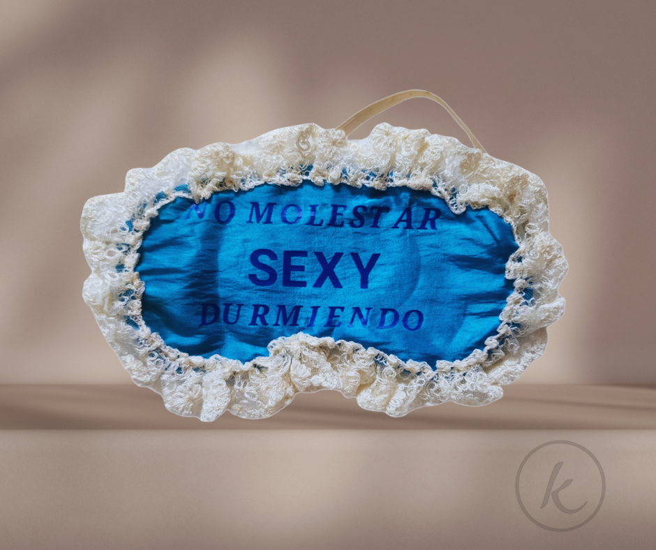 ANTIFAZ PARA DORMIR - azul no molestar sexy durmiendo con encajes