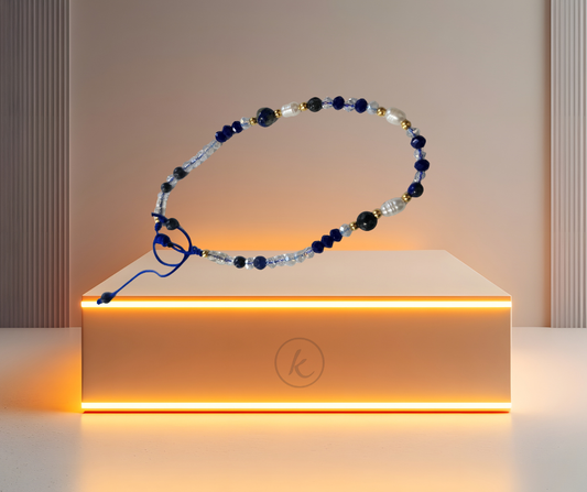 JOYERIA TOBILLERA DE CUARZO AZUL