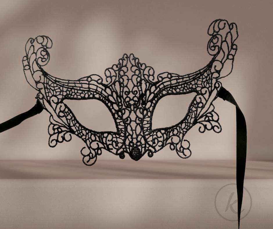 ANTIFAZ DE ENCAJE - negro tejido #3