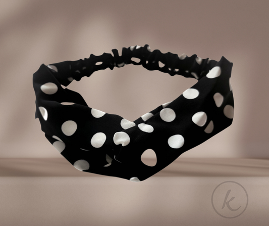 BANDANA - negra con puntos blancos grandes