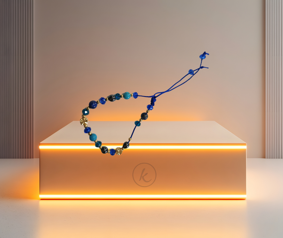 JOYERIA TOBILLERA DE CUARZO AZUL MARINO