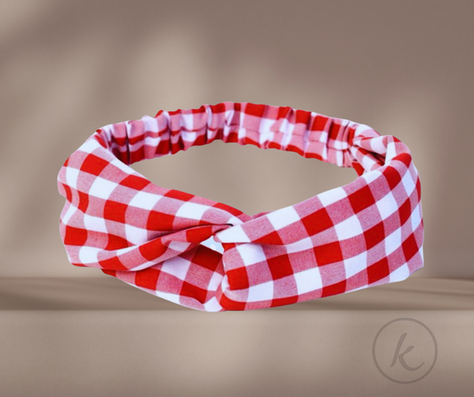 BANDANA - ROJA de cuadros