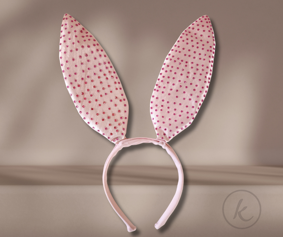 Diadema de orejas de conejo rosa