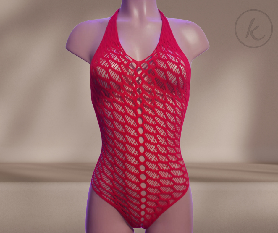 Bodysuit de malla rojo