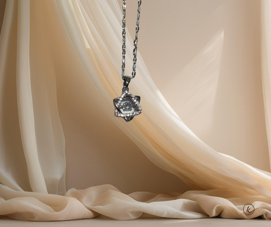 COLLAR ESTRELLA DE DAVID  COLOR PLATA