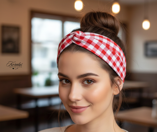 BANDANA - ROJA de cuadros