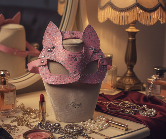 ANTIFAZ DE CUERO CON CRISTALES