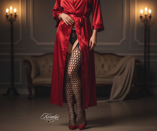 MEDIAS CON SUJETADOR - Material malla - Color negro - Ordena por WhatsApp