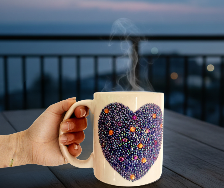 Taza de Corazón Violeta