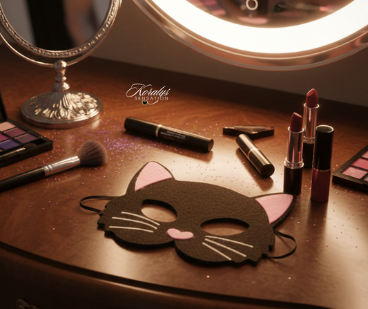 ANTIFAZ - Máscara de gato -Hecha con fieltro y elástico