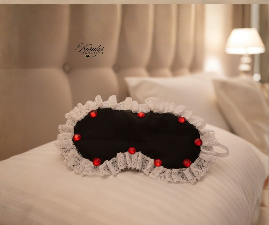 ANTIFAZ PARA DORMIR - negro y rojo