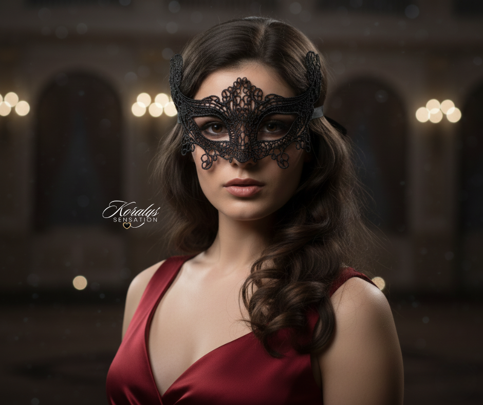 ANTIFAZ DE ENCAJE - negro tejido #3