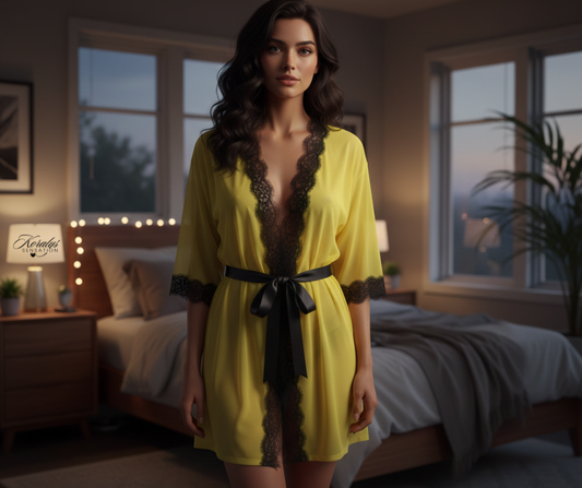 KIMONO AMARILLO - semitransparente