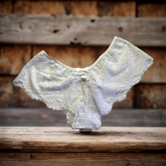 Pantie de encaje blanco tipo V